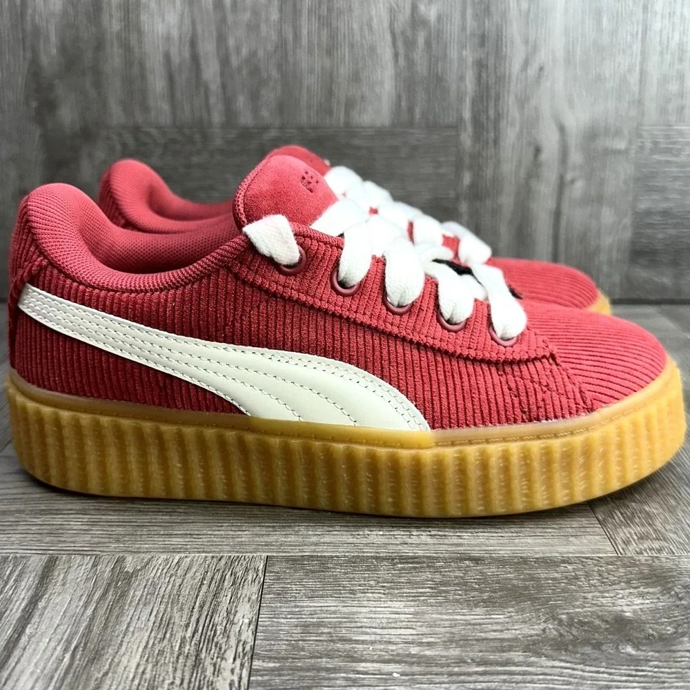 Puma Fenty Creeper Kids 2.5C Red Corduroy Platform‎ Sneakers NEW 399873-04